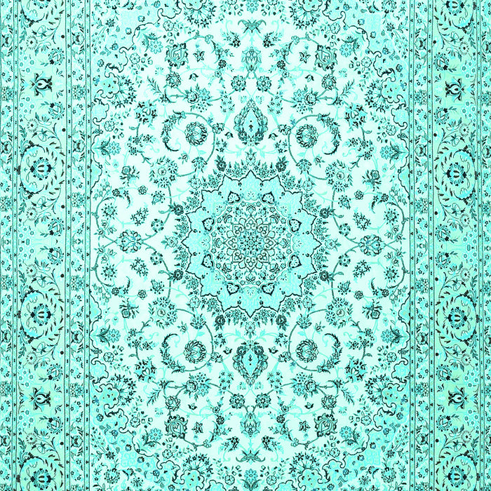 Medallion Turquoise Traditional Rug, tr4590turq