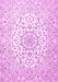 Machine Washable Medallion Pink Traditional Rug, wshtr4590pnk