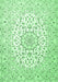 Machine Washable Medallion Emerald Green Traditional Area Rugs, wshtr4590emgrn