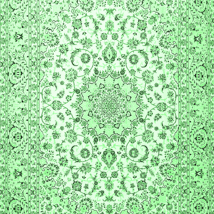 Machine Washable Medallion Emerald Green Traditional Area Rugs, wshtr4590emgrn