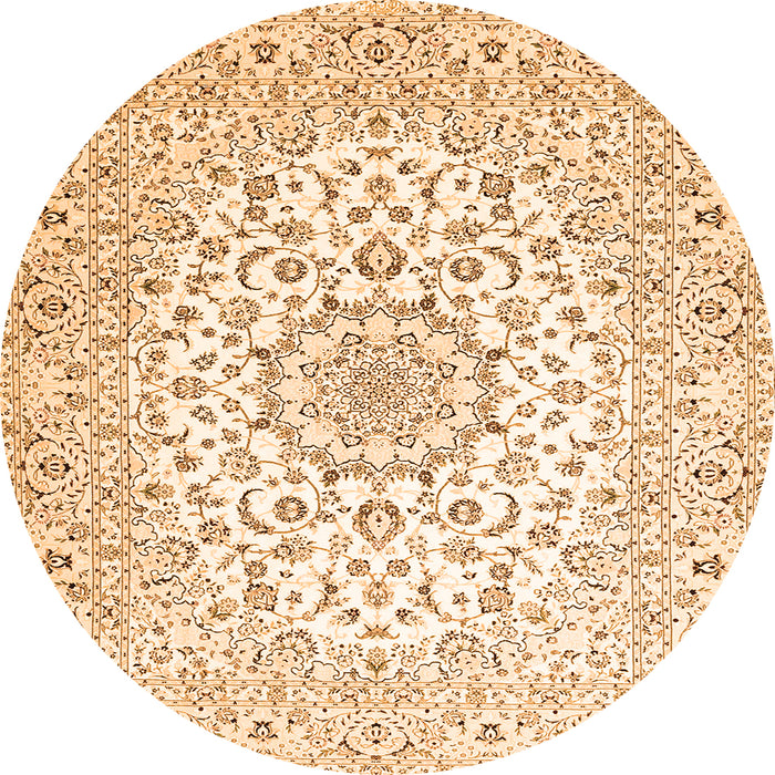 Machine Washable Medallion Orange Traditional Area Rugs, wshtr4590org