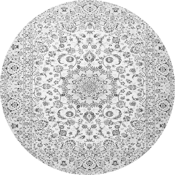 Machine Washable Medallion Gray Traditional Rug, wshtr4590gry