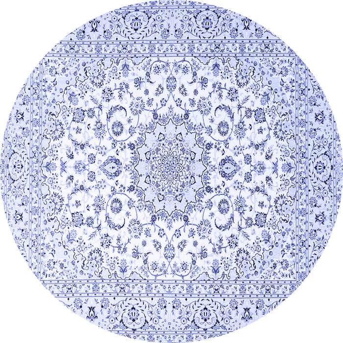 Round Medallion Blue Traditional Rug, tr4590blu