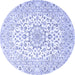 Round Medallion Blue Traditional Rug, tr4590blu