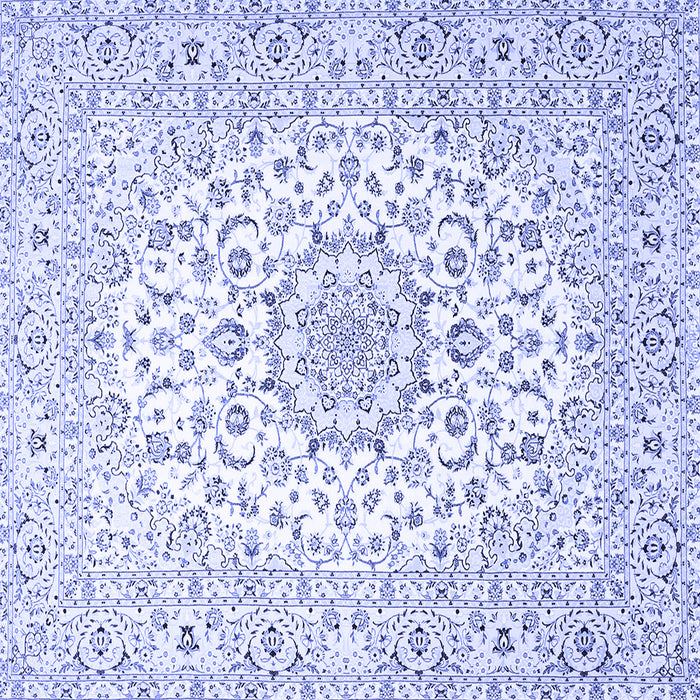 Square Medallion Blue Traditional Rug, tr4590blu