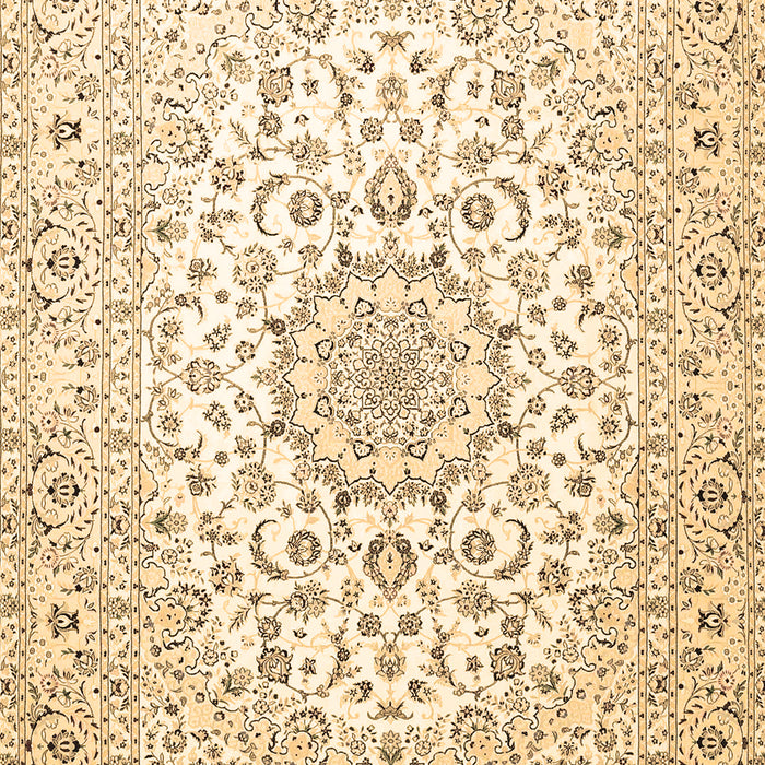 Machine Washable Medallion Brown Traditional Rug, wshtr4590brn