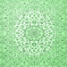 Square Medallion Emerald Green Traditional Rug, tr4590emgrn