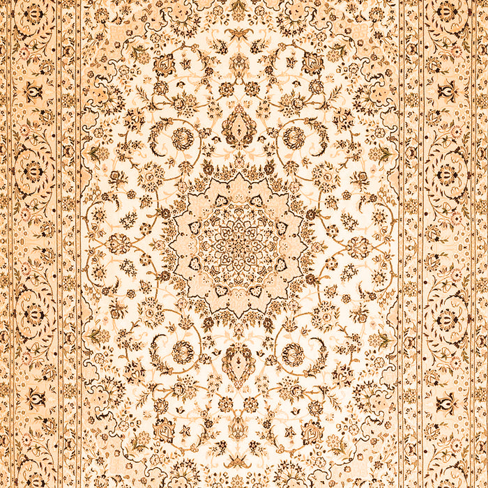 Serging Thickness of Machine Washable Medallion Orange Traditional Area Rugs, wshtr4590org