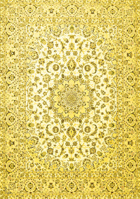 Medallion Yellow Traditional Rug, tr4590yw