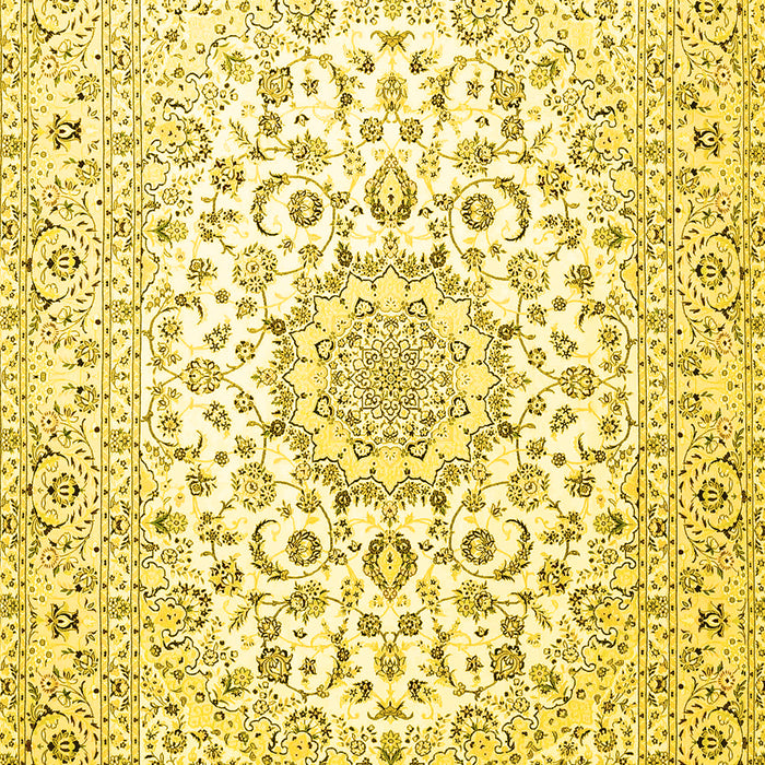 Medallion Yellow Traditional Rug, tr4590yw