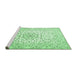 Sideview of Machine Washable Medallion Emerald Green Traditional Area Rugs, wshtr4590emgrn