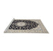 Sideview of Machine Washable Traditional Gold Rug, wshtr4591