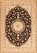 Serging Thickness of Machine Washable Medallion Orange Traditional Area Rugs, wshtr4591org