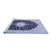 Sideview of Machine Washable Medallion Blue Traditional Rug, wshtr4591blu