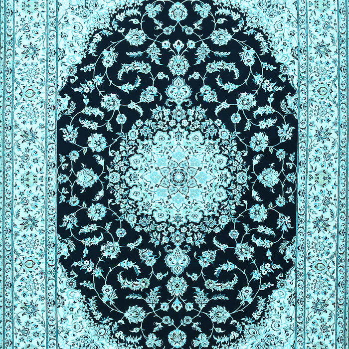 Medallion Light Blue Traditional Rug, tr4591lblu