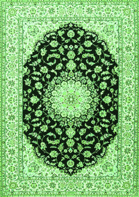 Medallion Green Traditional Rug, tr4591grn