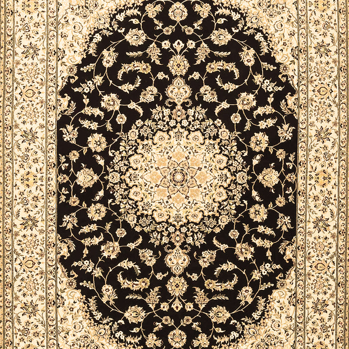 Machine Washable Medallion Brown Traditional Rug, wshtr4591brn