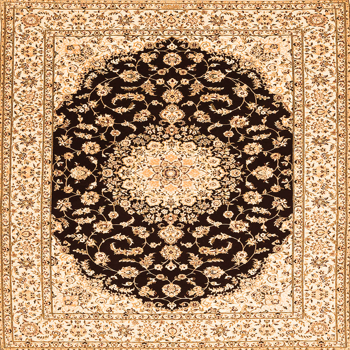 Serging Thickness of Medallion Orange Traditional Rug, tr4591org