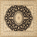 Square Medallion Brown Traditional Rug, tr4591brn