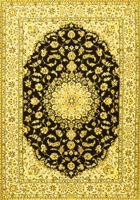 Medallion Yellow Traditional Rug, tr4591yw