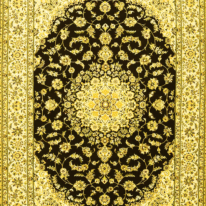 Medallion Yellow Traditional Rug, tr4591yw