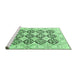 Sideview of Machine Washable Persian Emerald Green Traditional Area Rugs, wshtr4592emgrn