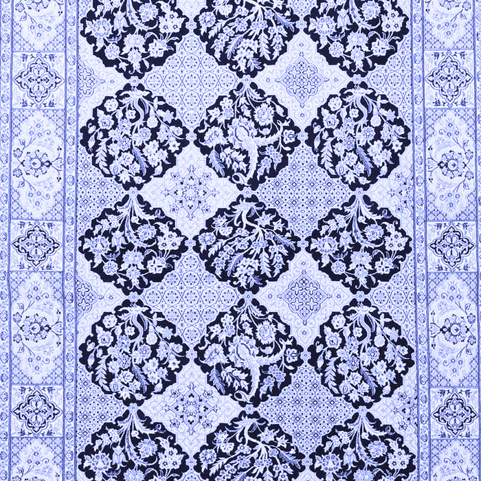 Machine Washable Persian Blue Traditional Rug, wshtr4592blu
