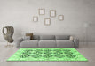 Machine Washable Persian Green Traditional Area Rugs in a Living Room,, wshtr4592grn