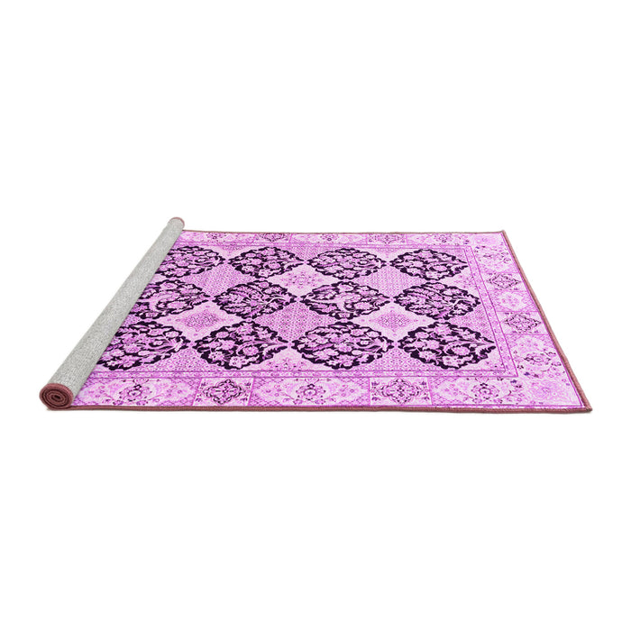 Sideview of Machine Washable Persian Pink Traditional Rug, wshtr4592pnk
