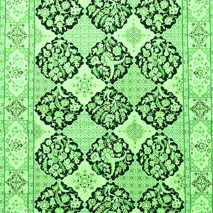 Serging Thickness of Machine Washable Persian Green Traditional Area Rugs, wshtr4592grn