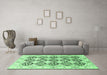 Machine Washable Persian Emerald Green Traditional Area Rugs in a Living Room,, wshtr4592emgrn