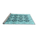 Sideview of Machine Washable Persian Light Blue Traditional Rug, wshtr4592lblu