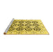 Sideview of Machine Washable Persian Yellow Traditional Rug, wshtr4592yw