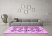 Machine Washable Persian Pink Traditional Rug in a Living Room, wshtr4592pnk