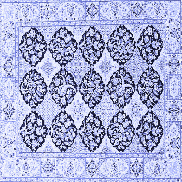 Square Machine Washable Persian Blue Traditional Rug, wshtr4592blu