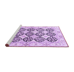 Sideview of Machine Washable Persian Purple Traditional Area Rugs, wshtr4592pur