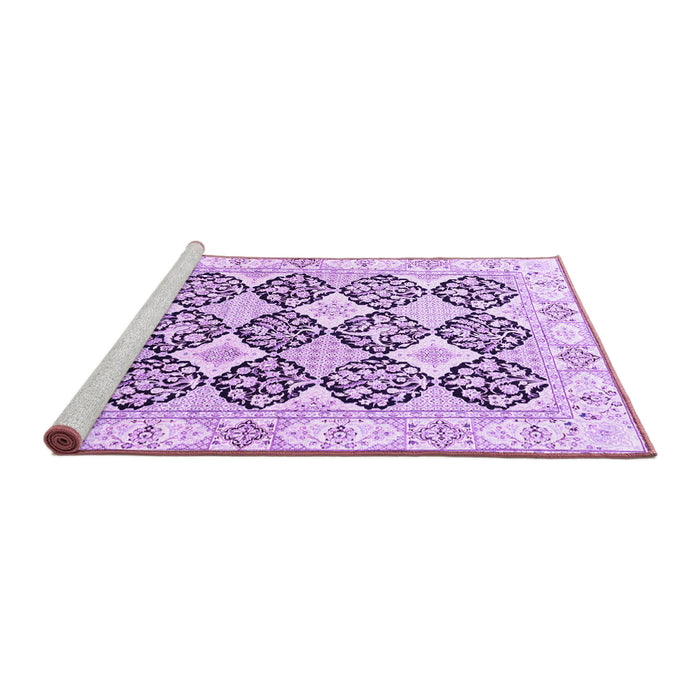 Sideview of Machine Washable Persian Purple Traditional Area Rugs, wshtr4592pur