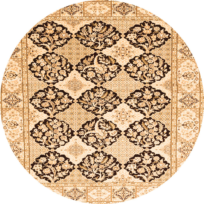 Machine Washable Persian Orange Traditional Area Rugs, wshtr4592org