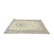 Sideview of Machine Washable Traditional Peach Beige Rug, wshtr4593