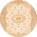 Square Medallion Orange Traditional Rug, tr4593org