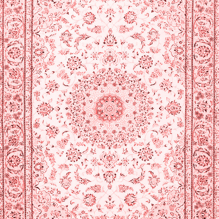 Machine Washable Medallion Red Traditional Rug, wshtr4593red