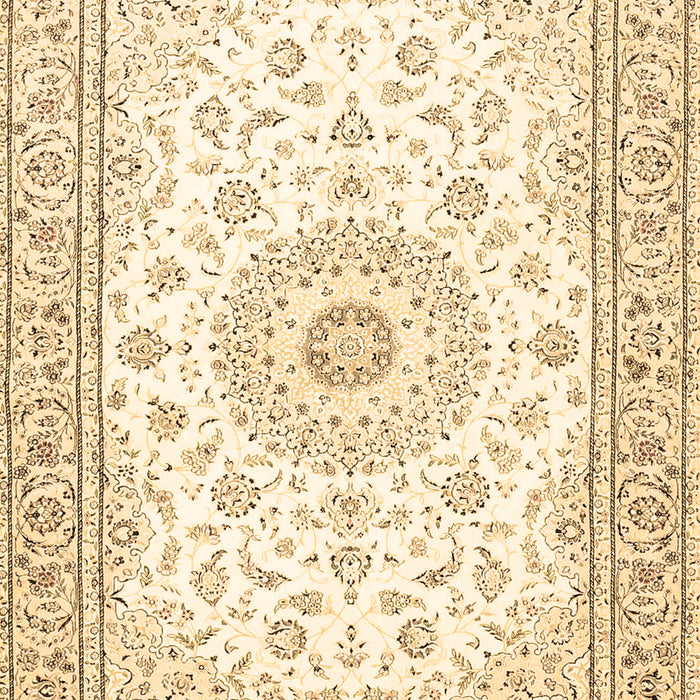 Machine Washable Medallion Brown Traditional Rug, wshtr4593brn