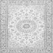 Serging Thickness of Medallion Gray Traditional Rug, tr4593gry