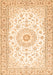 Serging Thickness of Machine Washable Medallion Orange Traditional Area Rugs, wshtr4593org