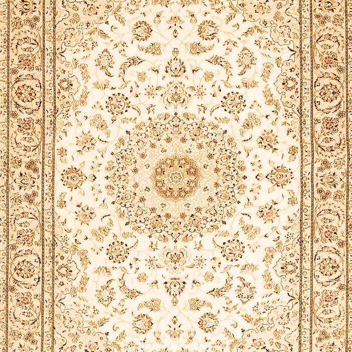Serging Thickness of Machine Washable Medallion Orange Traditional Area Rugs, wshtr4593org