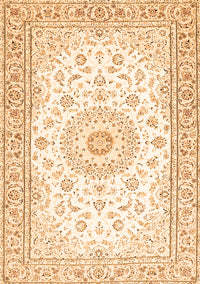 Medallion Orange Traditional Rug, tr4593org