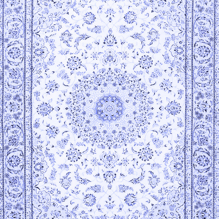 Medallion Blue Traditional Rug, tr4593blu