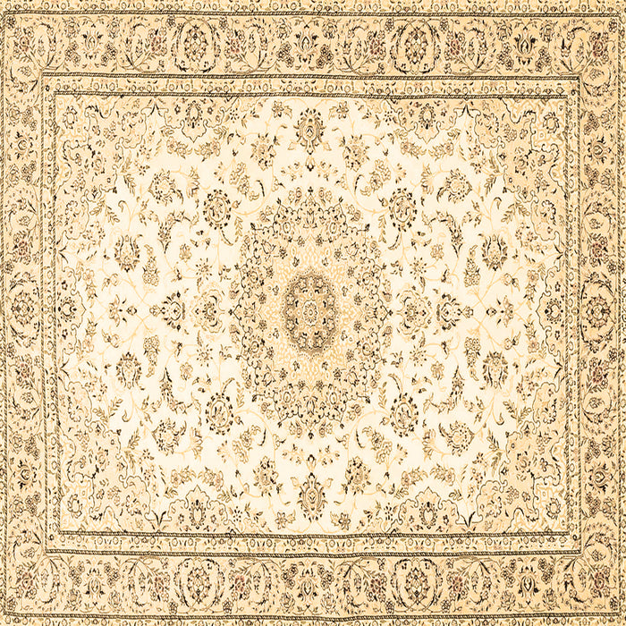 Square Machine Washable Medallion Brown Traditional Rug, wshtr4593brn