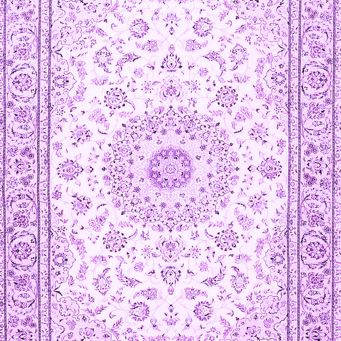 Machine Washable Medallion Purple Traditional Area Rugs, wshtr4593pur