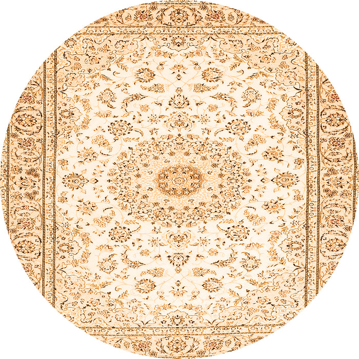 Machine Washable Medallion Orange Traditional Area Rugs, wshtr4593org